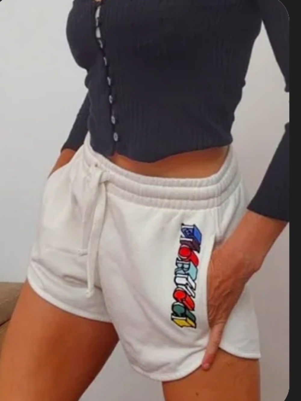 Fiorucci Drawstring Logo Shorts Size XS Excellent Condition